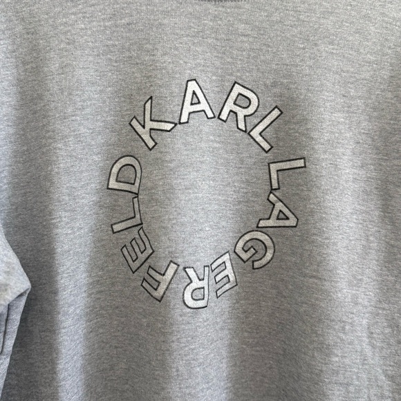 Karl Lagerfeld Paris Circle Logo Crewneck Sweater Size Large French Terry - Picture 2 of 5